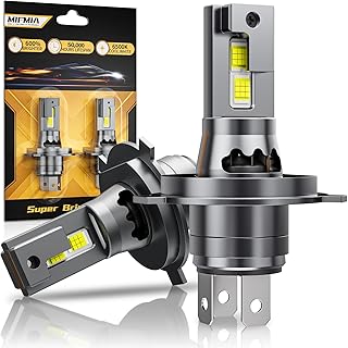 H4/9003/HB2 Bulbs 60,000LM, 6500K Cool White, Pack of 2