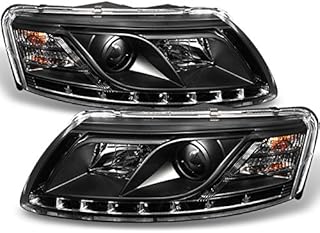 Audi A6 C6 Black Bezel LED Projector Headlights