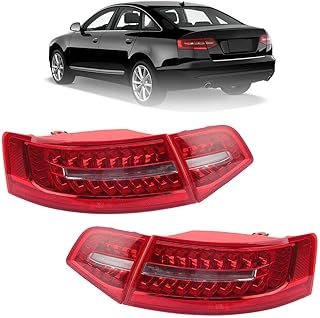 4PCS Inner Outer LED Tail Light Assembly For AUDI A6 C6 Sedan 2009 2010 2011 Rear Brake Stop Lamp Left & Right Side Set