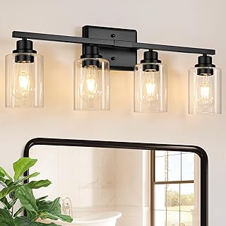 Modern 4-Light Black Vanity Light