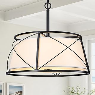 15.7" Black Drum Chandelier