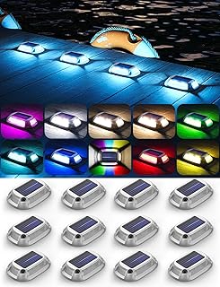 12Pack Solar Driveway Lights - Waterproof Multi-color LEDs