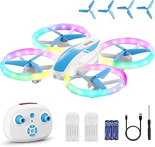 Mini Drone for Kids, LED Lights, 360° Flips, Indoor Outdoor Quadcopter