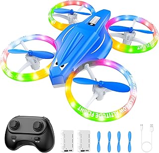 Kids Drone with Cool Light, 3D Flip, Altitude Hold, Indoor Mini Drone