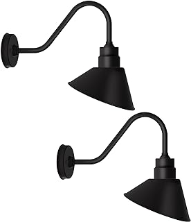 10in Gooseneck Light, Vintage Style, 2-Pack