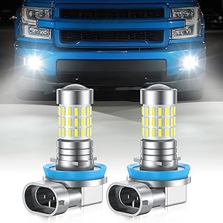 Marsauto H11 H8 LED Fog Light Bulbs, 10,000 Lumens White, Pack of 2