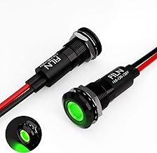 2PCS 12mm (1/2") Green LED indicator Light Waterproof Metal Signal Lamp 110V 120V 125V IP67 Pilot Dash Head for Equipment Light (110v-black shell Green 2PCS)