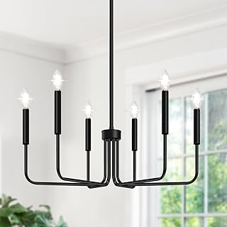 6-Light Black Farmhouse Chandelier