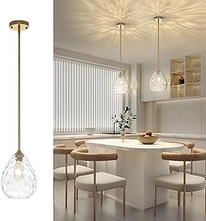 7.8" Gold Glass Pendant Light