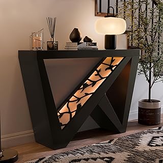 HOMES: Inside + Out Naomi LED Console Table, Black
