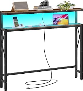 FAVOOSTY 5.9" Narrow Console Table with LED Light