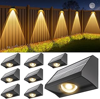 High Brightness Solar Fence Lights, 8 Pack