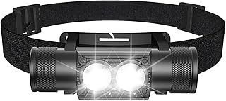 Rechargeable LED Headlamp, 1000 Lumens, USB-C Charging, Waterproof, 6 Modes
