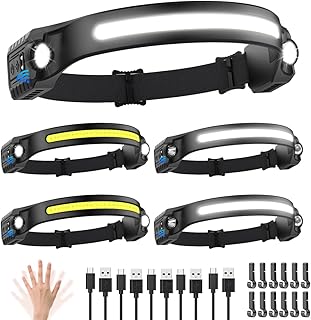 Rechargeable Headlamp 5-Pack, Wide Beam, 5 Modes