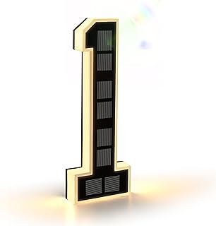 ISUNMEA Solar Lighted House Numbers, 9 Inch, Black