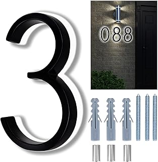 Backlit LED House Numbers, 8 Inch, Waterproof