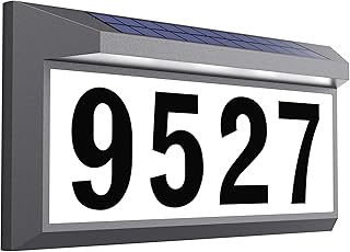 Solar Address Sign, Illuminated LED Plaque, Grey