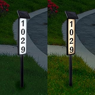 ATDAWN Solar Lighted House Numbers Sign, Outdoor