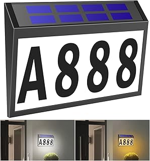T-SUNUS Solar Powered Address Sign, Waterproof