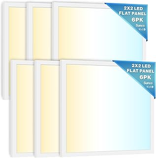 Sunco 2x2 LED Flat Panel Lights, 5200 LM, Dimmable, ETL