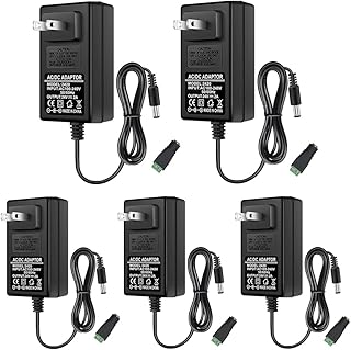 24V 2A Power Supply Adapter for LED Lights (5 Pack)