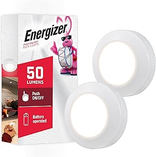Energizer LED Puck Lights - 2 Pack, 50 Lumens