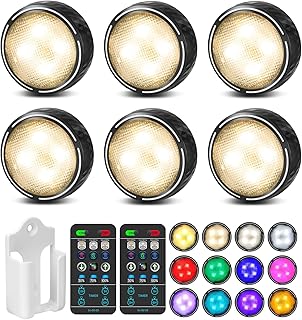 LED Puck Lights with Remote Control - Battery Operated, 6 Pack