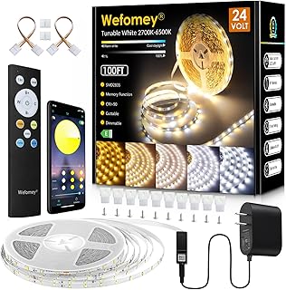 White LED Strip Lights 100ft Dimmable with App Control