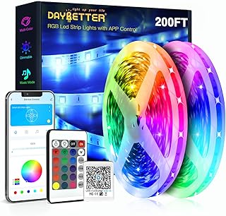 200 ft Smart LED Strip Lights with App Control