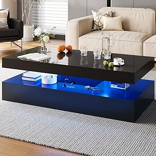47" High-Glossy LED Coffee Table