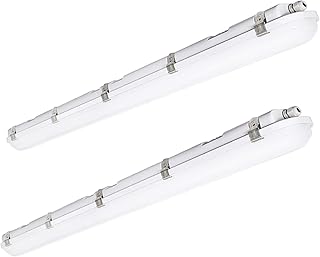 4FT LED Vapor Tight Light Fixture, Power Selectable 5000K, 2-Pack