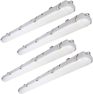 DAKASON 4FT LED Vapor Tight Light, 60W, 6600lm, IP65, 4-Pack