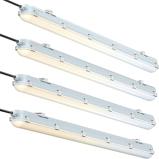 4FT LED Vapor Tight Fixtures, 4-Pack, 7800LM, IP65 Waterproof