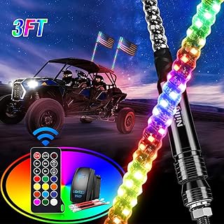 Nilight 2PCS 3FT RGB LED Whip Light
