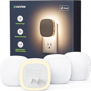 AUVON LED Night Light with Motion Sensor, 4 Pack