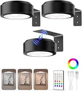 EZVALO Wall Picture Lights, Rechargeable Magnetic LED Lights, Remote Dimmable (3 Pack)