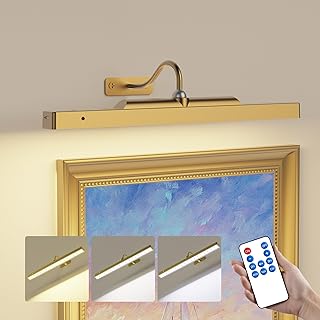Wireless Picture Light, Battery Operated Art Display Light with Remote (Brass)