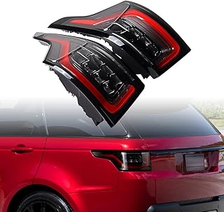 Aftermarket Replacement For LAND ROVER RANGE ROVER SPORT 2014-2017 Rear Outer Left & Right Side Tail Light Assembly LED Turn Signal/Brake Stop/Running/Reverse Light, Clear/Red Lens Smoke Base