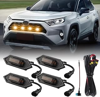 Teguangmei 4PCS Front Grill Lights for RAV4