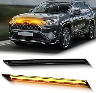 BINGIGOO 2PCS Grille Lights for RAV4 (Smoked)