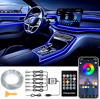 Interior Car LED Strip Lights with Fiber Optic and App Control
