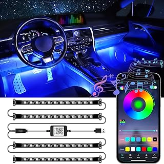 LivTee RGB Accent Car Interior Lights with App Control
