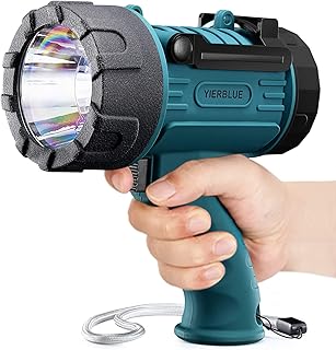 YIERBLUE Rechargeable Spotlight - 100,000 Lumen Waterproof Flashlight