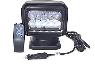 LED Search Light 50W - 360 Rotating Remote Control Work Lamp