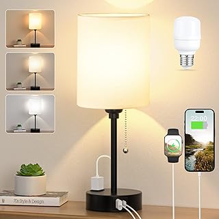 Small Bedside Lamp with USB Ports