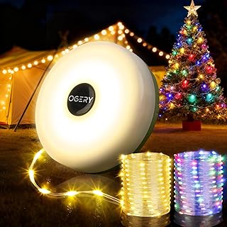 OGERY Camping String Lights 32.8FT Rechargeable with 8 Modes