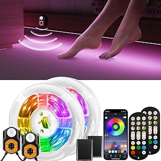 Motion Sensor LED Light Strip, 2x9.84ft, RGB