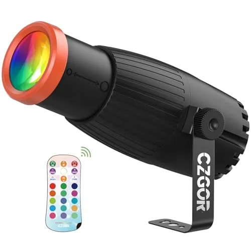 Czgor 18W RGBW Pinspot Light with RF Remote