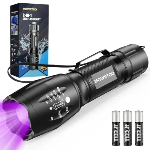 MOWETOO UV Flashlight 395nm Black & White Light