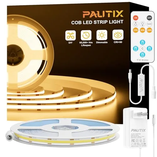 PAUTIX COB LED Strip 16.4ft 2700K Warm White 24V